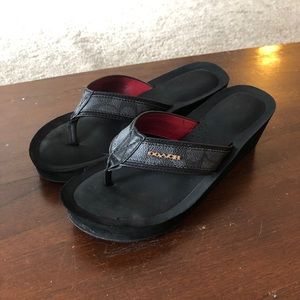 Coach wedge flip flop Size 8